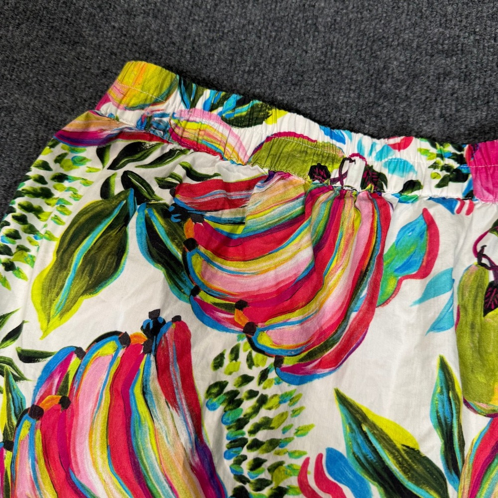 Maude Vivante Ada Skirt Banana Pops Tropical Fruit Tiered Cotton Maxi Skirt Sz M - Picture 9 of 9
